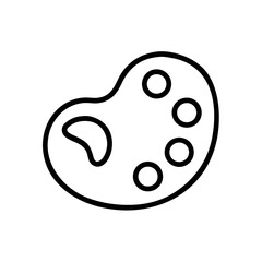 Artist Palette Icon Outline Vector Painting Art Creativity Symbol