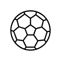 Fototapeta premium Simple Soccer Ball Icon Outline Vector Isolated on White Background