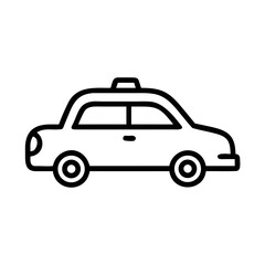 Taxi Car Icon Outline Transportation Vector Illustration