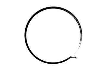 吹き出し - 毛筆で手書きしたようなテイストの、円形の吹き出し
