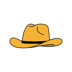Stylized cowboy hat illustration simple western headwear iconic outdoor accessory vector