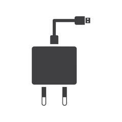Modern usb power adapter and charging cable for electronic devices and gadgets vector