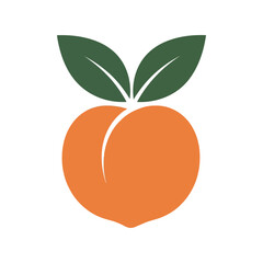 Simple fresh peach fruit icon healthy organic food symbol isolated graphic design element vector