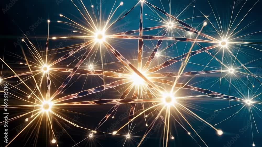 Aufkleber abstract glowing light burst background animation with bright particles and rays effect 100