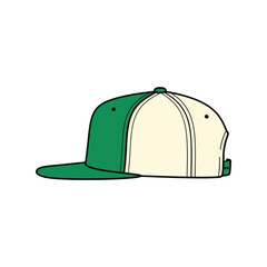 Flat brim baseball cap fashion hip hop streetwear accessory vector