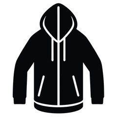 zipper hoodie vector icon