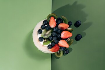 Delicious Fruit Platter - Strawberries, Blueberries, and Kiwi