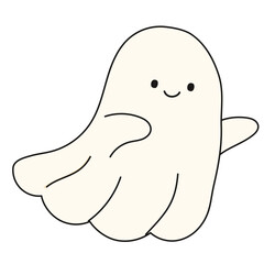 Cute Ghost Cartoon Illustration
