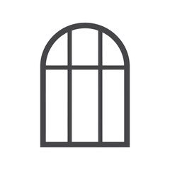 Arched window architectural element simple design modern geometric shape vector icon vector