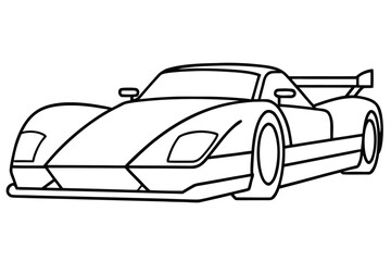 Sleek Sports Car Front View Line Art Illustration drawing automobile