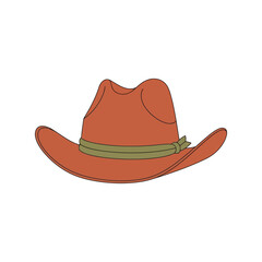 Rustic cowboy hat western style accessory desert outback adventure exploration gear vector