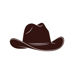 Classic brown cowboy hat western wear accessory isolated simple vector icon vector