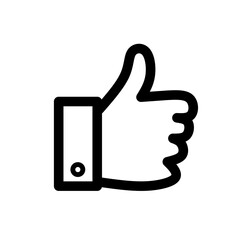 Obraz premium Hand thumb up simple icon. Flat style vector.