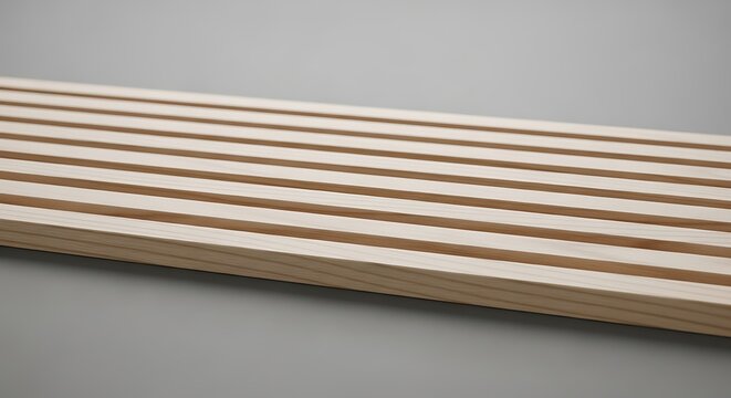 Elevated Wooden Slat Surface Exhibiting Parallel Pattern and Texture