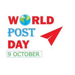 9 Oct World Post Day vector