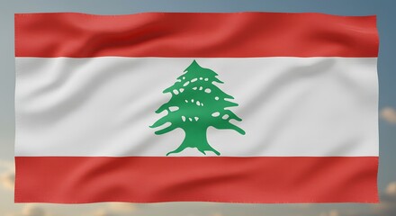Lebanon flag waving