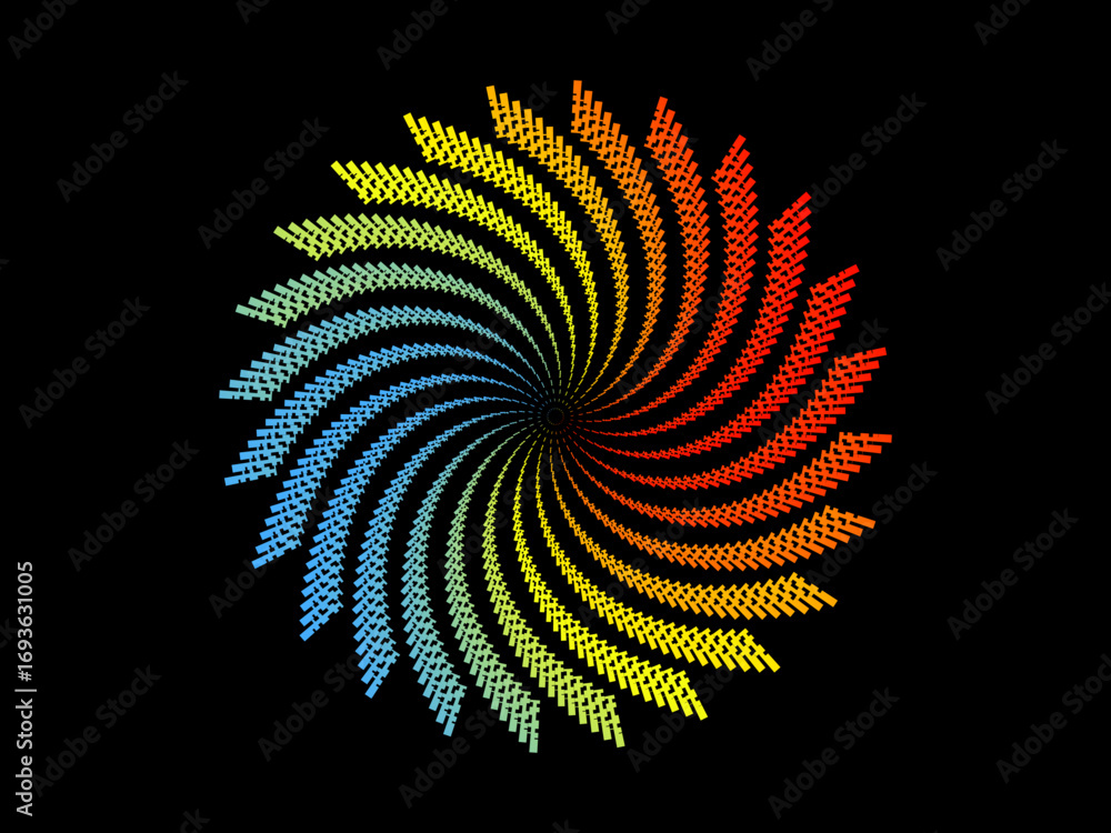 Poster vector background of rotating ellipse 3d shapes, consisting of futuristic circle pattern and wavy li