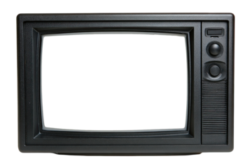 Vintage black television with blank screen