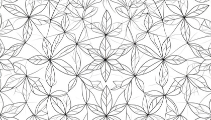 Geometric Leaf and Flower Pattern