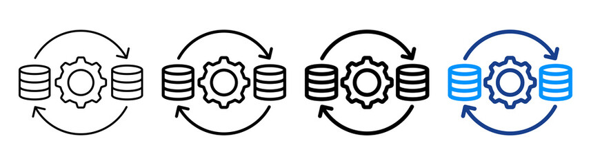 Data Integration Icon Different Style Outline Collection Set