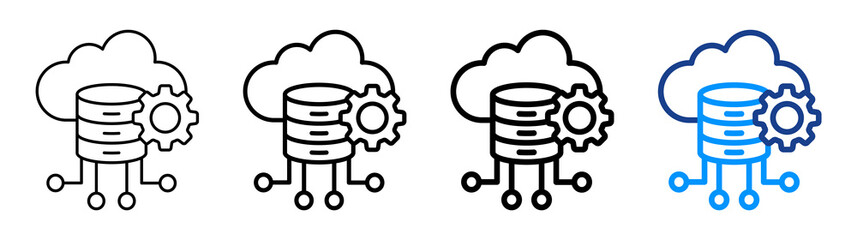 Big Data Development Icon Different Style Outline Collection Set