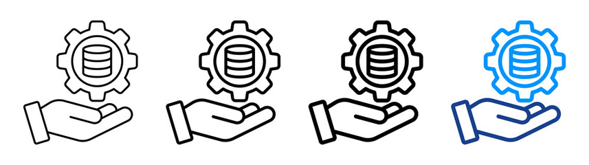 Data Services Icon Different Style Outline Collection Set