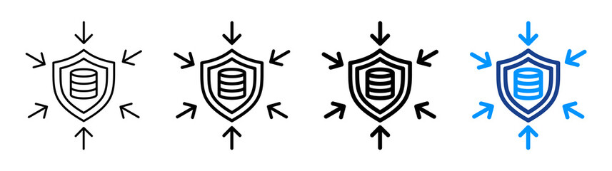 Data Centric Security Icon Different Style Outline Collection Set