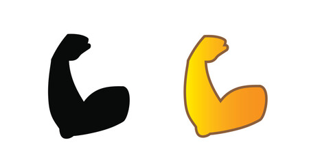 Biceps vector isolated emoji gesture flat illustration. Flexed biceps icon in 3d style. 