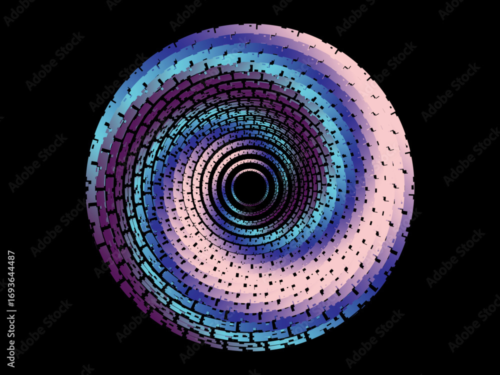 Poster vector background of rotating ellipse 3d shapes, consisting of futuristic circle pattern and wavy li