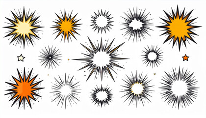 Obraz premium Comic Boom Burst Graphics Set