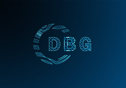 DBG low poly letter logo vector design. DBG lower poly logo design. DBG unique low poly logo design.