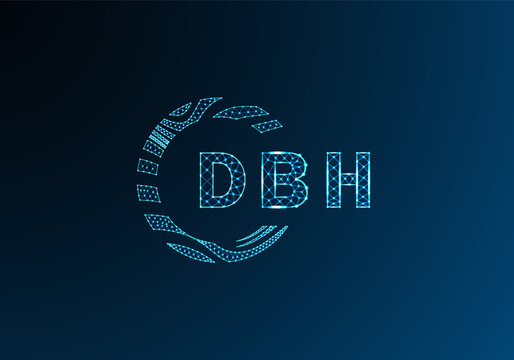 DBH low poly letter logo vector design. DBH lower poly logo design. DBH unique low poly logo design.