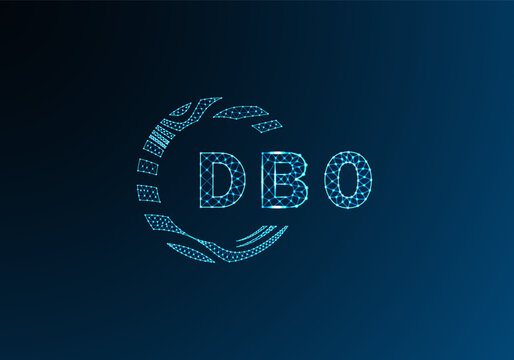 DBO low poly letter logo vector design. DBO lower poly logo design. DBO unique low poly logo design.