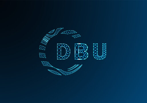 DBU low poly letter logo vector design. DBU lower poly logo design. DBU unique low poly logo design.