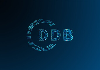 DDB low poly letter logo vector design. DDB lower poly logo design. DDB unique low poly logo design.