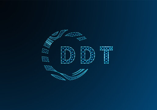 DDT low poly letter logo vector design. DDT lower poly logo design. DDT unique low poly logo design.