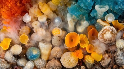 A breathtaking underwater ecosystem showcasing diverse colorful marine life, promoting oceanic
