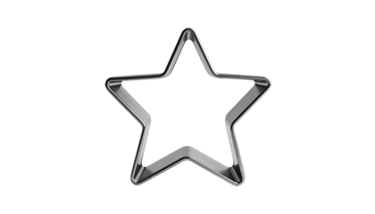 Minimalist starshaped metal cookie cutter on clean isolated background for baking essentials