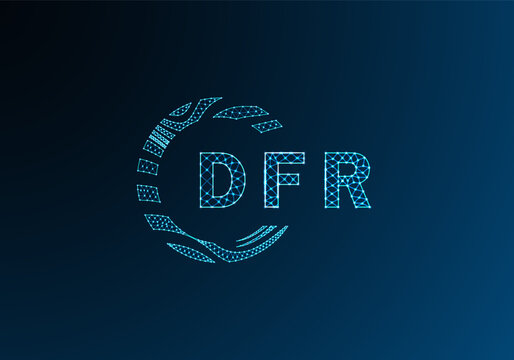 DFR low poly letter logo vector design. DFR lower poly logo design. DFR unique low poly logo design.