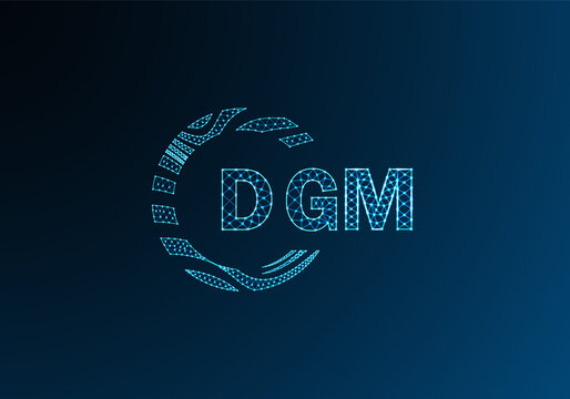 DGM low poly letter logo vector design. DGM lower poly logo design. DGM unique low poly logo design.