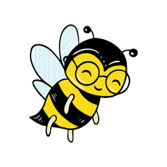 Illustration of a cute cartoon bee
