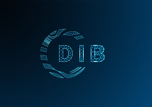 DIB low poly letter logo vector design. DIB lower poly logo design. DIB unique low poly logo design.