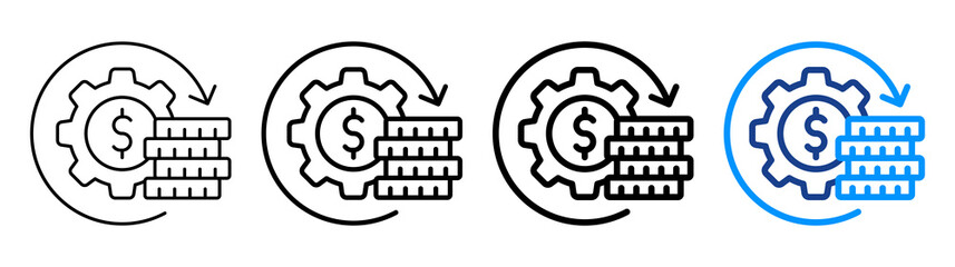 Money Management Icon Different Style Outline Collection Set