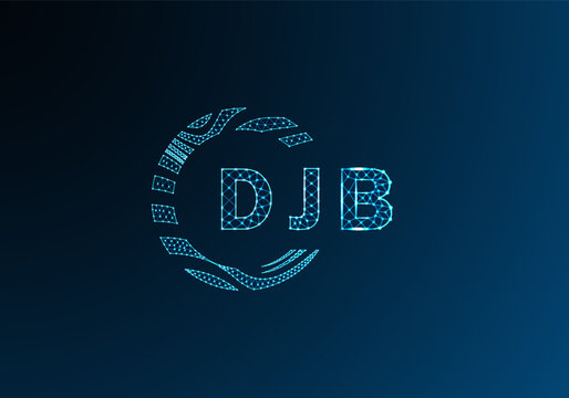 DJB low poly letter logo vector design. DJB lower poly logo design. DJB unique low poly logo design.
