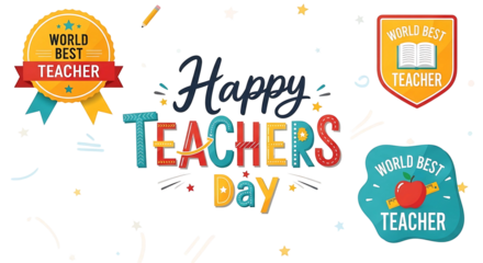 vector illustration of a happy teacherday card 5 october
