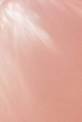 Abstarct sunlight shadows pink background mockup for design and product presentation with copy space.Shine reflection template, wallpaper.