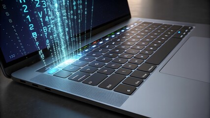 Digital Data Streams Emanating from a Modern Laptop Keyboard