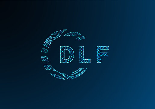 DLF low poly letter logo vector design. DLF lower poly logo design. DLF unique low poly logo design.