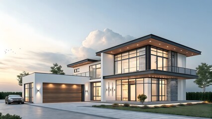 Modern Luxurious House with Stylish Architecture and Large Windows