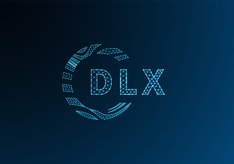 DLX low poly letter logo vector design. DLX lower poly logo design. DLX unique low poly logo design.